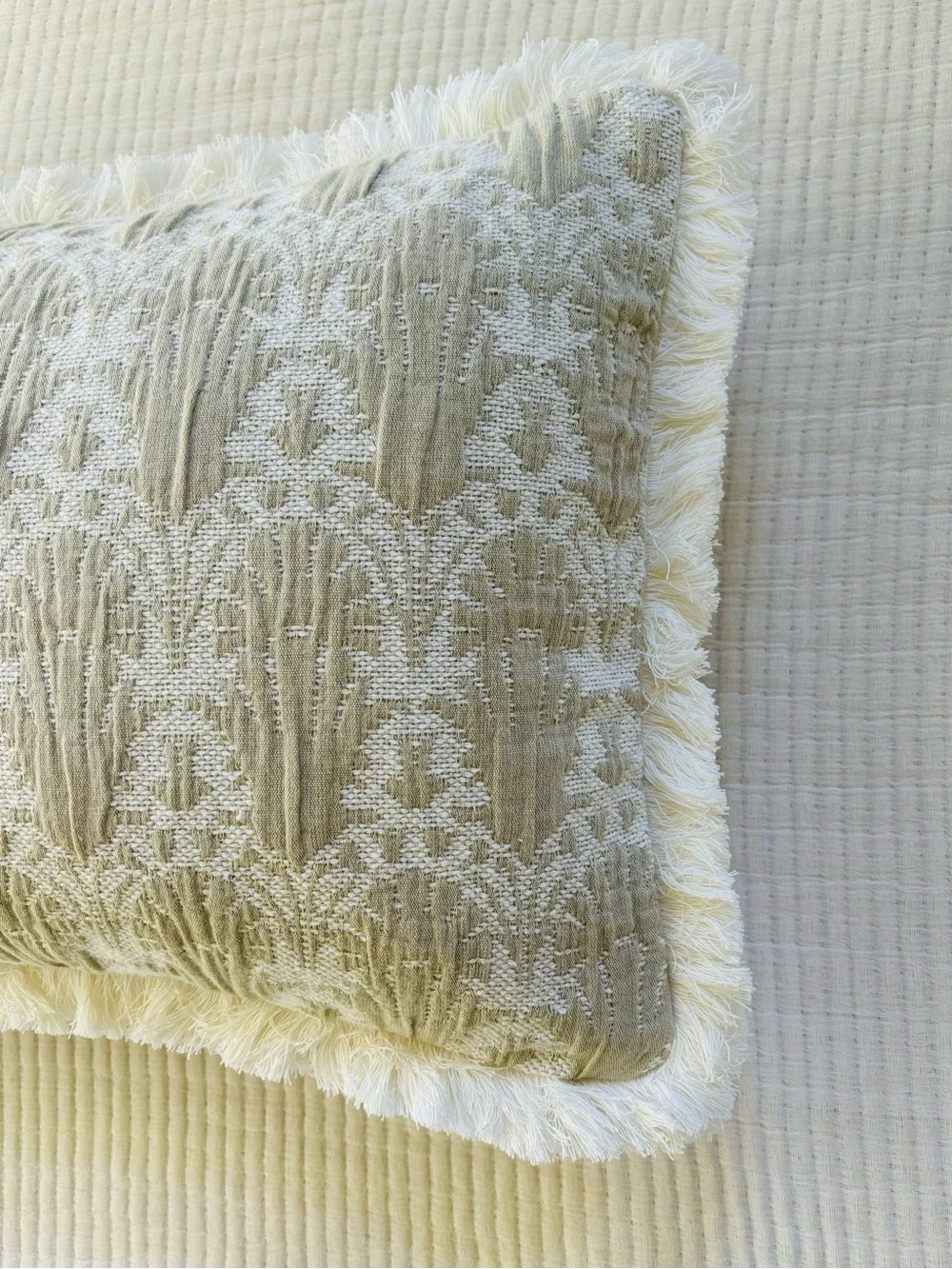 Threshold x Studio McGee Lumbar Woven Shell Block Fringe Pillow Natural NWT